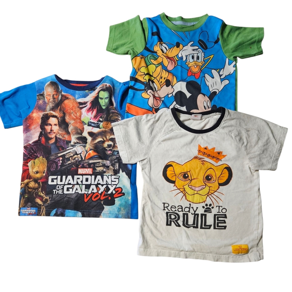 3 PAIR DISNEY Kids Pajamas- Guardians Of The Galaxy, Mickey Mouse, Lion King- 7